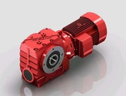 Bevel Helical Geared Motor Speed ​​​​Reductor พร้อมชิ้นส่วนส่งกำลังสีแดงของ Shaft